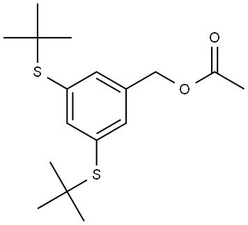 Benzenemethanol, 3,5-bis[(1,1-dimethylethyl)thio]-, 1-acetate Struktur