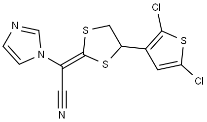 [4-(2,5-Dichloro-3-thienyl)-1,3-dithiolan-2-ylidene]-1H-imidazole-1-acetonitrile Struktur