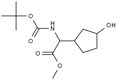 Methyl 2-((tert-butoxycarbonyl)amino)-2-(3-hydroxycyclopentyl)acetate Struktur