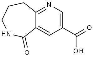6,7,8,9-Tetrahydro-5-oxo-5H-pyrido[3,2-c]azepine-3-carboxylic acid Struktur