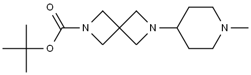 tert-Butyl 6-(1-methyl-4-piperidinyl)-2,6-diazaspiro[3.3]heptane-2-carboxylate Struktur