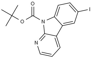 9H-Pyrido[2,3-b]indole-9-carboxylic acid, 6-iodo-, 1,1-dimethylethyl ester Struktur