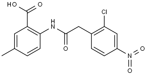 2-[[2-(2-Chloro-4-nitrophenyl)acetyl]amino]-5-methylbenzoic acid Struktur