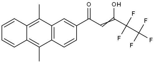 1-(9,10-dimethylanthracen-2-yl)-4,4,5,5,5-pentafluoro-3-hydroxypent-2-en-1-one Struktur