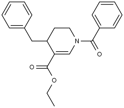 1-BENZOYL-4-BENZYL-1,4,5,6-TETRAHYDRO-PYRIDINE-3-CARBOXYLIC ACID ETHYL ESTER Struktur