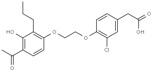 [4-[2-(4-ACETYL-3-HYDROXY-2-PROPYLPHENOXY)ETHOXY]-3-CHLOROPHENYL]ACETIC ACID Struktur