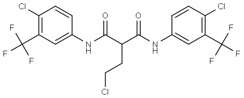 2-(2-chloroethyl)-N1,N3-bis(4-chloro-3-(trifluoromethyl)phenyl)malonamide Struktur