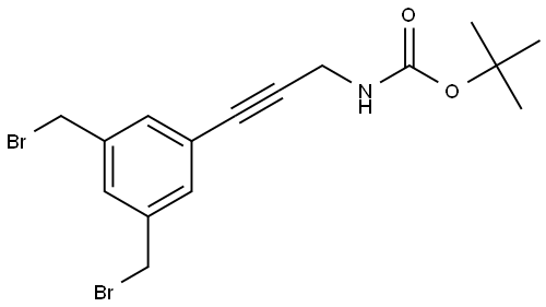 1,1-Dimethylethyl N-[3-[3,5-bis(bromomethyl)phenyl]-2-propyn-1-yl]carbamate Struktur