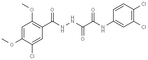 N-(5-CHLORO-2,4-DIMETHOXYBENZAMIDO)-N'-(3,4-DICHLOROPHENYL)OXAMIDE Struktur