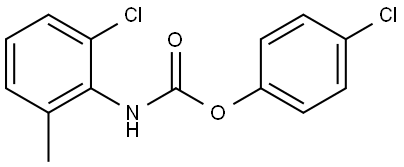 4-CHLOROPHENYL N-(2-CHLORO-6-METHYLPHENYL)CARBAMATE Struktur