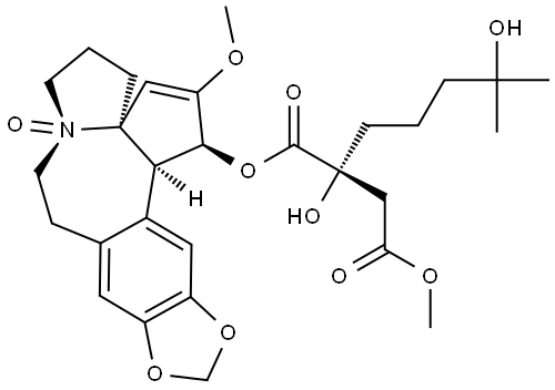 Cephalotaxine, 4-methyl 2-hydroxy-2-(4-hydroxy-4-methylpentyl)butanedioate, 9-oxide, [3(R),9β]- (9CI) Struktur