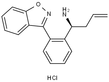 Benzenemethanamine, 2-(1,2-benzisoxazol-3-yl)-α-2-propen-1-yl-, hydrochloride (1:1), (αS)- Struktur