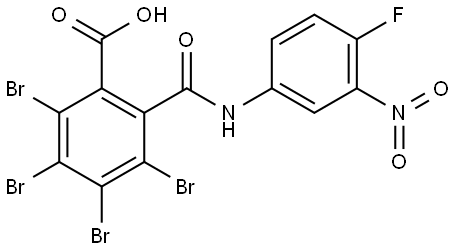 4'-FLUORO-3'-NITRO-3,4,5,6-TETRABROMOPHTHALANILIC ACID Struktur