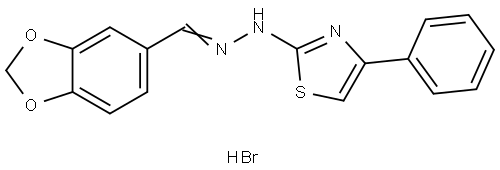 1,3-BENZODIOXOLE-5-CARBALDEHYDE (4-PH-1,3-THIAZOL-2-YL)HYDRAZONE HYDROBROMIDE Struktur