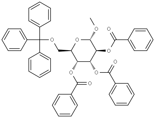 1-O-METHYL-2,3,4-TRI-O-BENZOYL-6-O-TRITYL-ALPHA-D-ALTROSIDE Struktur