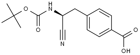 (S)-4-(2-((tert-Butoxycarbonyl)amino)-2-cyanoethyl)benzoic acid Struktur
