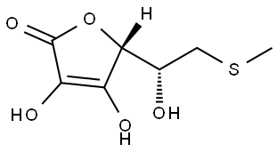 (2R)-3,4-Dihydroxy-2-[(1R)-1-hydroxy-2-methylsulfanylethyl]-2H-furan-5-one Struktur