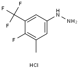 Hydrazine, [4-fluoro-3-methyl-5-(trifluoromethyl)phenyl]-, hydrochloride (1:1) Struktur