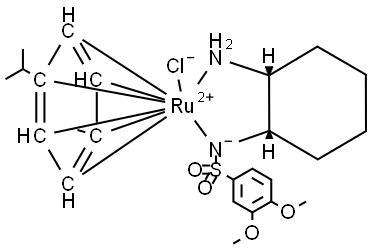 Ruthenium, [N-[(1S,2S)-2-(amino-κN)cyclohexyl]-3,4-dimethoxybenzenesulfonamidato-κN]chloro[(1,2,3,4,5,6-η)-1-methyl-4-(1-methylethyl)benzene]- Struktur
