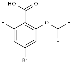 4-Bromo-2-(difluoromethoxy)-6-fluorobenzoic acid Struktur