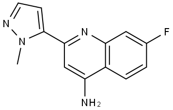 7-Fluoro-2-(1-methyl-1H-pyrazol-5-yl)quinolin-4-amine Struktur
