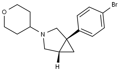 (1R, 5S)-1-(4-bromophenyl)-3-(tetrahydro-2H-pyran-4-yl)-3-azabicyclo[3.1.0]hexane Struktur