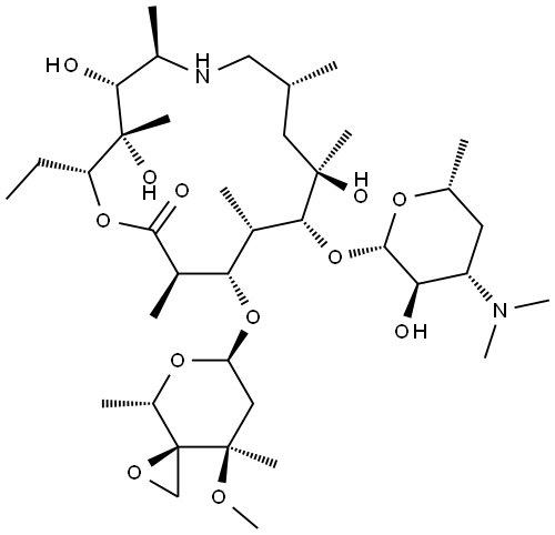 N-Desmethyl 13(4-C,4-O-methylene)-pyranosyl Azithromycin Struktur