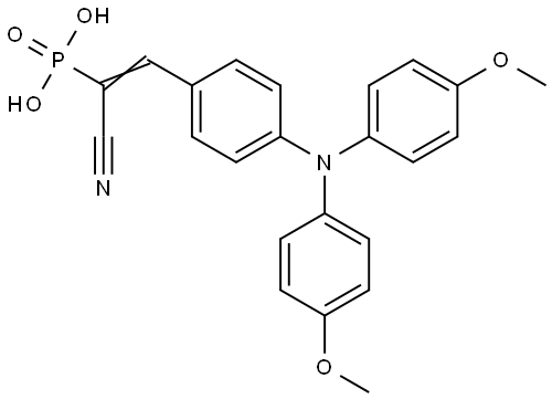 Phosphonic acid, P-[2-[4-[bis(4-methoxyphenyl)amino]phenyl]-1-cyanoethenyl]- Struktur