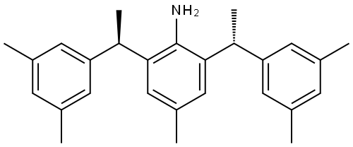 2,6-Bis[(1R)-1-(3,5-dimethylphenyl)ethyl]-4-methylbenzenamine Struktur