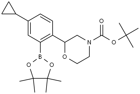tert-butyl 2-(4-cyclopropyl-2-(4,4,5,5-tetramethyl-1,3,2-dioxaborolan-2-yl)phenyl)morpholine-4-carboxylate Struktur