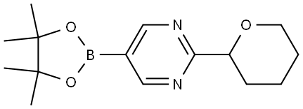 2-(tetrahydro-2H-pyran-2-yl)-5-(4,4,5,5-tetramethyl-1,3,2-dioxaborolan-2-yl)pyrimidine Struktur
