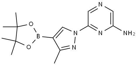 3-Methyl-1-(6-aminopyrazin-2-yl)-1H-pyrazole-4-boronic acid pinacol ester Struktur