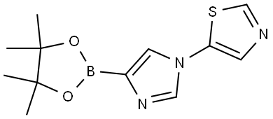 5-(4-(4,4,5,5-tetramethyl-1,3,2-dioxaborolan-2-yl)-1H-imidazol-1-yl)thiazole Struktur