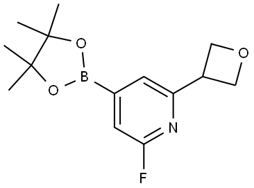 2-fluoro-6-(oxetan-3-yl)-4-(4,4,5,5-tetramethyl-1,3,2-dioxaborolan-2-yl)pyridine Structure
