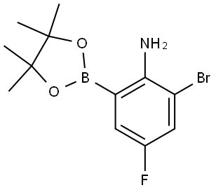 2-Bromo-4-fluoro-6-(4,4,5,5-tetramethyl-1,3,2-dioxaborolan-2-yl)aniline Struktur