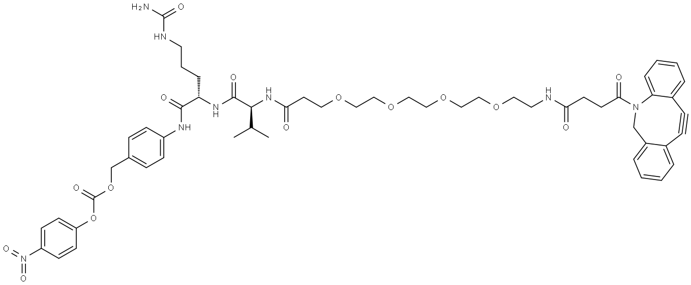 DBCO-PEG4-Val-Cit-PAB-PNP Struktur