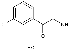 1-Propanone, 2-amino-1-(3-chlorophenyl)-, hydrochloride (1:1), 2227990-16-9, 結(jié)構(gòu)式