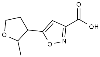 3-Isoxazolecarboxylic acid, 5-(tetrahydro-2-methyl-3-furanyl)- Struktur