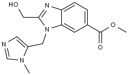1H-Benzimidazole-6-carboxylic acid, 2-(hydroxymethyl)-1-[(1-methyl-1H-imidazol-5-yl)methyl]-, methyl ester Struktur