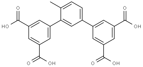 4'-methyl-[1,1':3',1''-terphenyl]-3,3'',5,5''-tetracarboxylic acid Struktur