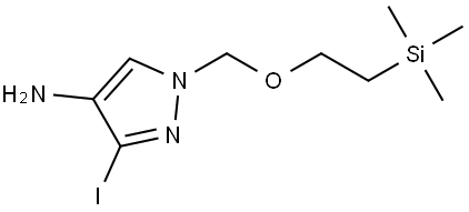 3-Iodo-1-((2-(trimethylsilyl)ethoxy)methyl)-1H-pyrazol-4-amine Struktur