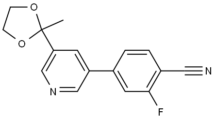 Benzonitrile, 2-fluoro-4-[5-(2-methyl-1,3-dioxolan-2-yl)-3-pyridinyl]- Structure