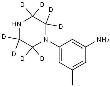 3-methyl-5-(piperazin-1-yl-2,2,3,3,5,5,6,6-d8)aniline Struktur