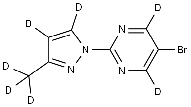 5-bromo-2-(3-(methyl-d3)-1H-pyrazol-1-yl-4,5-d2)pyrimidine-4,6-d2 Structure