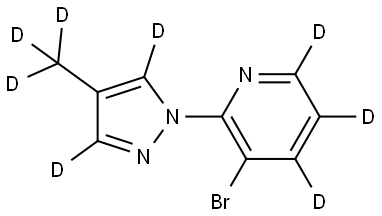 3-bromo-2-(4-(methyl-d3)-1H-pyrazol-1-yl-3,5-d2)pyridine-4,5,6-d3 Struktur