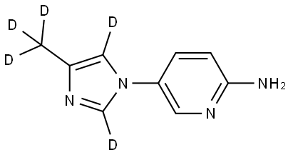 5-(4-(methyl-d3)-1H-imidazol-1-yl-2,5-d2)pyridin-2-amine Struktur