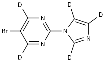 5-bromo-2-(1H-imidazol-1-yl-d3)pyrimidine-4,6-d2 Struktur
