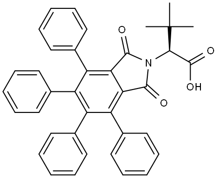 2H-Isoindole-2-acetic acid, α-(1,1-dimethylethyl)-1,3-dihydro-1,3-dioxo-4,5,6,7-tetraphenyl-, (αS)- Struktur