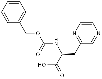 (R)-2-(((Benzyloxy)carbonyl)amino)-3-(pyrazin-2-yl)propanoic acid Struktur
