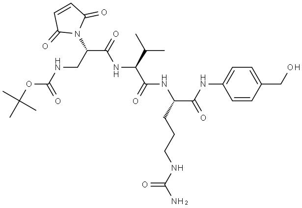 mDPR(Boc)-Val-Cit-PAB Struktur